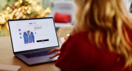 Woman looking at her laptop