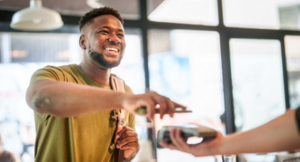 Man paying with his credit card